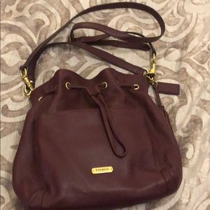 Authentic Maroon Coach Leather Bag